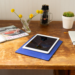 Leather iPad Sleeve Cobalt Blue