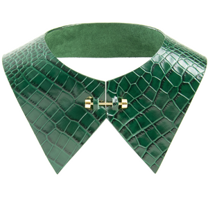 Jahde Leather Queen Collar Emerald
