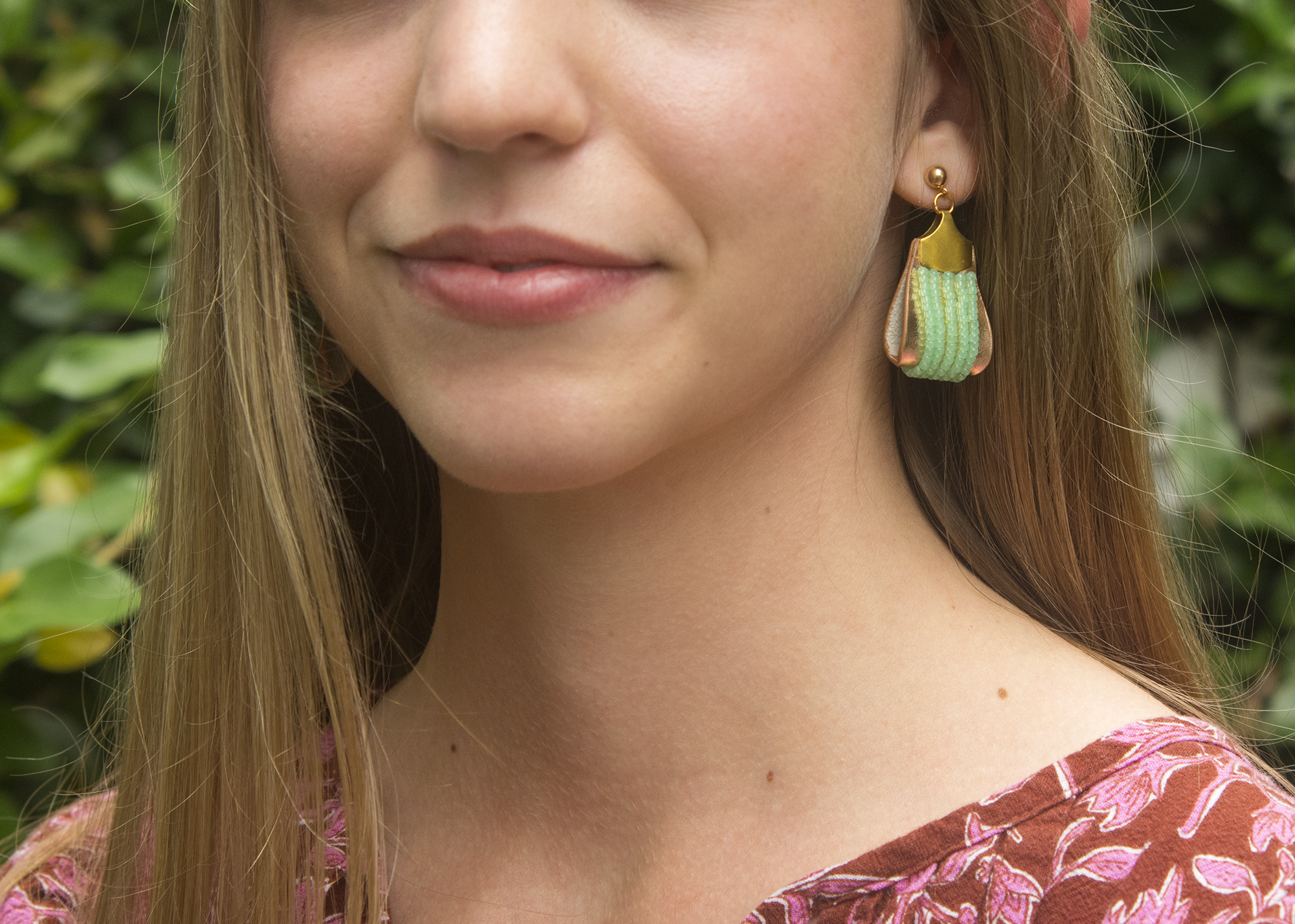 Jahde Leather Earrings x Lina Rosa Bead Collaboration